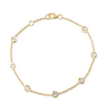 Arctic Clear Sterling Silver 1 Carat T.W. Lab-Grown Diamond Bezel Bracelet