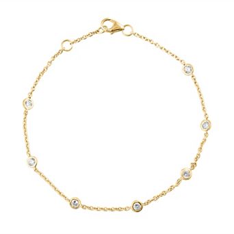 Arctic Clear Sterling Silver 1/2 Carat T.W. Lab-Grown Diamond Bezel Bracelet