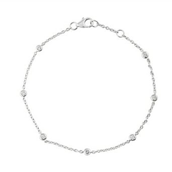 Arctic Clear Sterling Silver 1/4 Carat T.W. Lab-Grown Diamond Bezel Bracelet