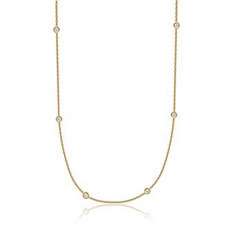 Arctic Clear Sterling Silver 1/2 Carat T.W. Lab-Grown Diamond Bezel Necklace