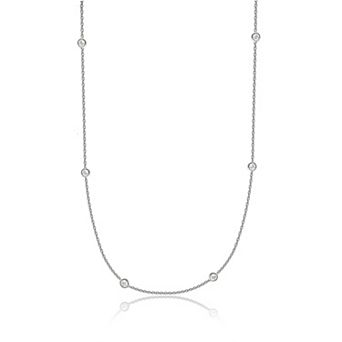 Arctic Clear Sterling Silver 1/2 Carat T.W. Lab-Grown Diamond Bezel Necklace