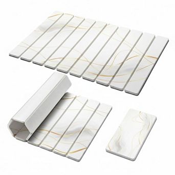 2 pc Stone Dish Drying Mats Quick Dry Foldable Water Absorbing Diatomaceous Kitchen Counter Pads
