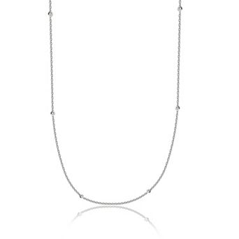 Arctic Clear Sterling Silver 1/4 Carat T.W. Lab-Grown Diamond Bezel Necklace