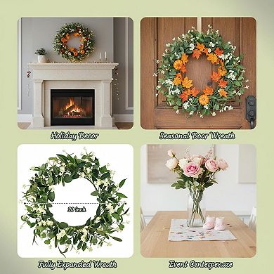 Artificial Sunflower Wreath 20 Inch Front Door Decor