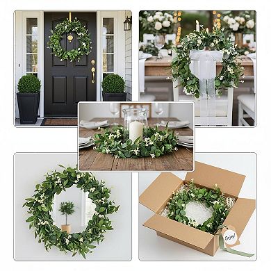 Artificial Sunflower Wreath 20 Inch Front Door Decor