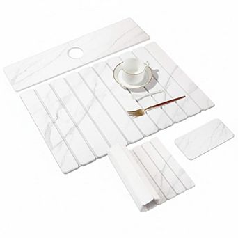 3 Large Diatomaceous Earth Dish Drying Mats Quick Dry Food Safe Foldable Multi Purpose