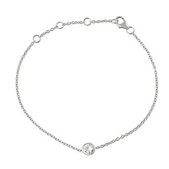 Arctic Clear Sterling Silver 1 Carat T.W. Lab-Grown Diamond Bezel Bracelet