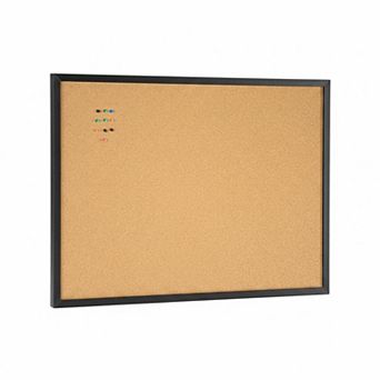 24x36 Framed Cork Board Bulletin Board with Hanging Kit for Home Office School