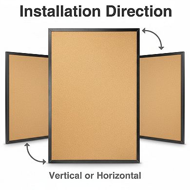 24x36 Framed Cork Board Bulletin Board with Hanging Kit for Home Office School