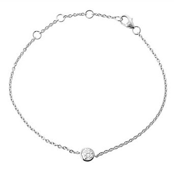 Arctic Clear Sterling Silver 1/2 Carat T.W. Lab-Grown Diamond Bezel Bracelet