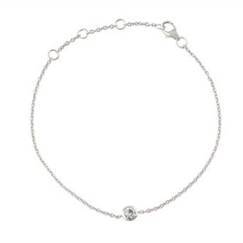 Arctic Clear Sterling Silver 1/4 Carat T.W. Lab-Grown Diamond Bezel Bracelet