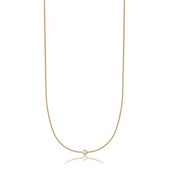 Arctic Clear Sterling Silver 1/2 Carat T.W. Lab-Grown Diamond Bezel Necklace