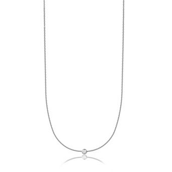Arctic Clear Sterling Silver 1/2 Carat T.W. Lab-Grown Diamond Bezel Necklace