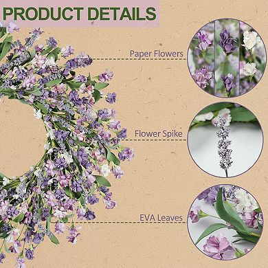 24 Inch Wreath for Front Door All Seasons Indoor Outdoor Decor