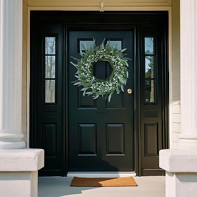 26 Eucalyptus Breath Flowers Wreath Large Artificial Greenery Front Door Outdoor Porch Window
