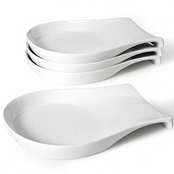 Spoon Rest Set of 4 Porcelain Kitchen Utensil Holder Dishwasher Safe