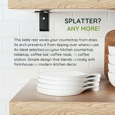 Spoon Rest Set of 4 Porcelain Kitchen Utensil Holder Dishwasher Safe