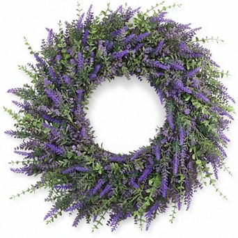 26 Large Eucalyptus Lavender Wreath All Seasons Front Door Farmhouse Wall Decor