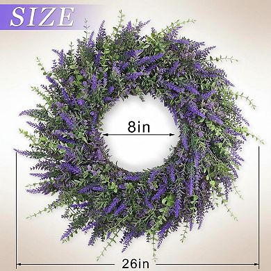 26 Large Eucalyptus Lavender Wreath All Seasons Front Door Farmhouse Wall Decor