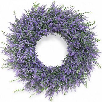26 Lavender Eucalyptus Wreath Front Door Porch Window Large Artificial Greenery Outdoor Home
