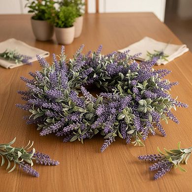 26 Lavender Eucalyptus Wreath Front Door Porch Window Large Artificial Greenery Outdoor Home