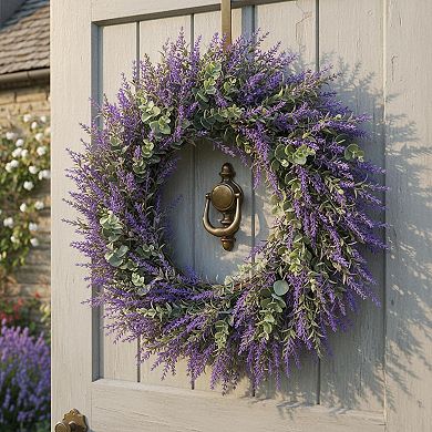 26 Lavender Eucalyptus Wreath All Season Artificial Front Door Decor