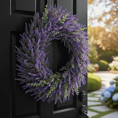 26 Lavender Eucalyptus Wreath All Season Artificial Front Door Decor