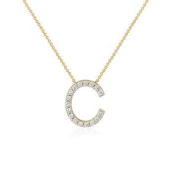 Arctic Clear Sterling Silver 1/2 Carat T.W. Lab-Grown Diamond Initial Pendant Necklace