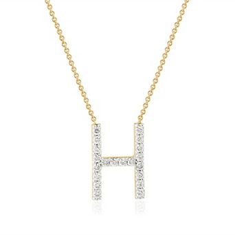 Arctic Clear Sterling Silver 1/2 Carat T.W. Lab-Grown Diamond Initial Pendant Necklace