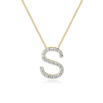 Arctic Clear Sterling Silver 1/2 Carat T.W. Lab-Grown Diamond Initial Pendant Necklace