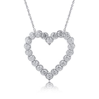 Arctic Clear Sterling Silver 2 Carat T.W. Lab-Grown Diamond Heart Pendant Necklace