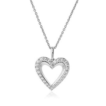 Arctic Clear Sterling Silver 1/3 Carat T.W. Lab-Grown Diamond Heart Pendant Necklace
