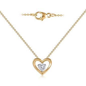 Arctic Clear Sterling Silver 1/3 Carat T.W. Lab-Grown Diamond Heart Pendant Necklace