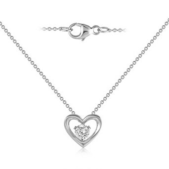 Arctic Clear Sterling Silver 1/3 Carat T.W. Lab-Grown Diamond Heart Pendant Necklace