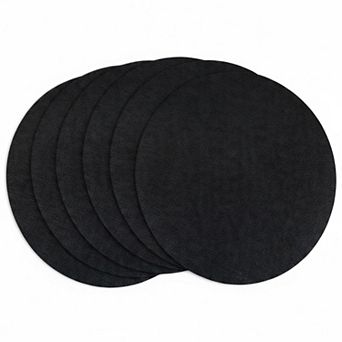 13 Round Placemats Set Reversible Faux Leather Heat Resistant Waterproof Wipeable Indoor Outdoor