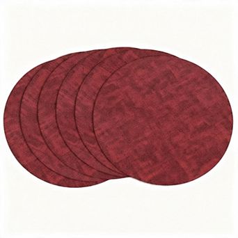 13 Round Placemats Set Reversible Faux Leather Heat Resistant Waterproof Wipeable Indoor Outdoor