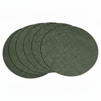 13 Round Placemats Set Reversible Faux Leather Heat Resistant Waterproof Wipeable Indoor Outdoor