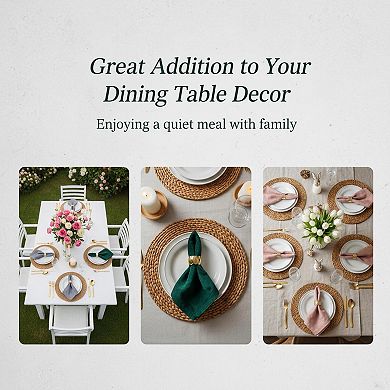 13In Round Woven Placemats Set Of 12 Boho Farmhouse Rustic Jute Braided Table Decor