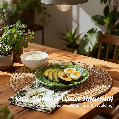 13In Round Woven Placemats Set Of 12 Boho Farmhouse Rustic Jute Braided Table Decor