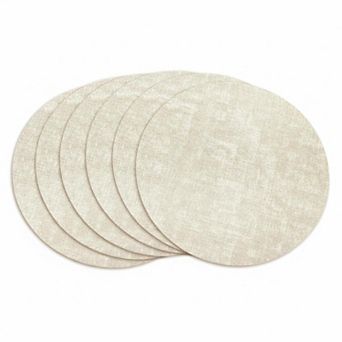13 Round Placemats Set Reversible Faux Leather Heat Resistant Waterproof Wipeable Indoor Outdoor