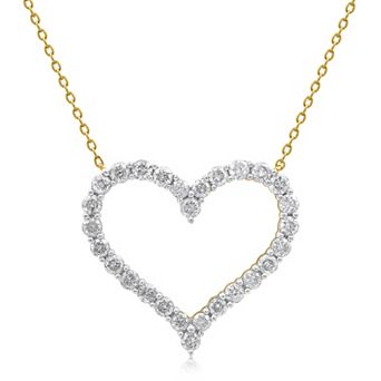 Arctic Clear Sterling Silver 1 1/2 Carat T.W. Lab-Grown Diamond Heart Pendant Necklace