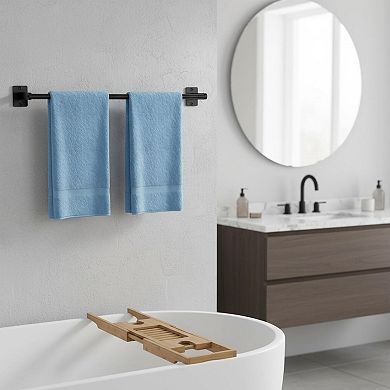4-Piece Brushed Nickel Bathroom Hardware Set Towel Bar Ring Hook Toilet Paper Holder