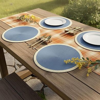 Braided Round Placemats Set Woven Non-slip Washable Heat Resistant Table Mats for Dining Decor