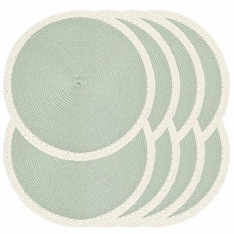 Braided Round Placemats Set Woven Non-slip Washable Heat Resistant Table Mats for Dining Decor