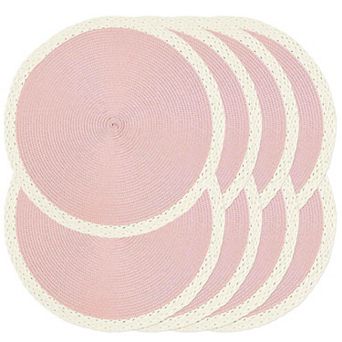 Braided Round Placemats Set Woven Non-slip Washable Heat Resistant Table Mats for Dining Decor