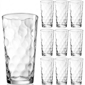 10 pc Highball Drinking Glass Set, Glasses for Water, Juice & Cocktails