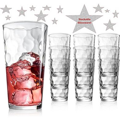 10pc Highball Drinking Glass Set, Glasses for Water, Juice & Cocktails
