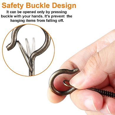 48 Q-Hanger Screw Hooks for Outdoor String Lights, Plants, Wind Chimes, Includes Wing Nut Driver.
