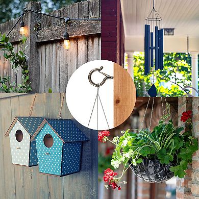 48 Q-Hanger Screw Hooks for Outdoor String Lights, Plants, Wind Chimes, Includes Wing Nut Driver.