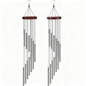 2 Pack Wind Chimes 12 Aluminum Tubes Sympathy Memorial Gift Outdoor Patio Garden Decoration